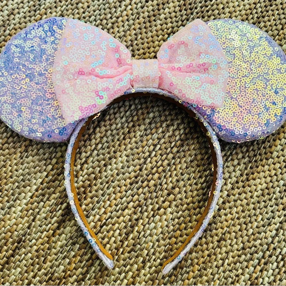 Set of Sequin Mouse Ear Headbands with Bows